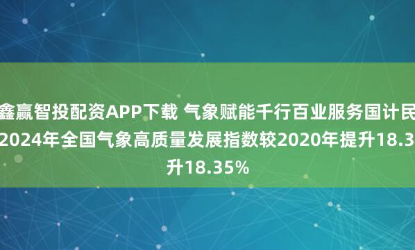 鑫赢智投配资APP下载 气象赋能千行百业服务国计民生 2024年全国气象高质量发展指数较2020年提升18.35%